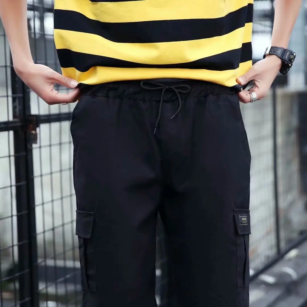 

2020 Summer Red Fashion Multi-pockets Men's Cargo Shorts Straight Loose Casual Shorts Male Short Pants Hip hop street style 3XL