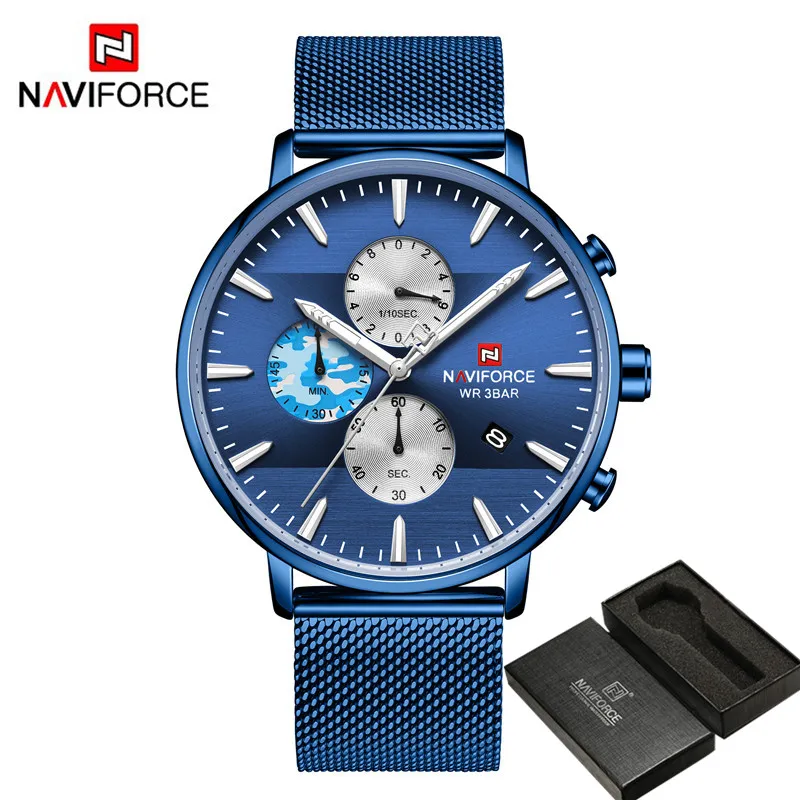 Часы наручные NAVIFORCE Мужские кварцевые модные спортивные брендовые роскошные в