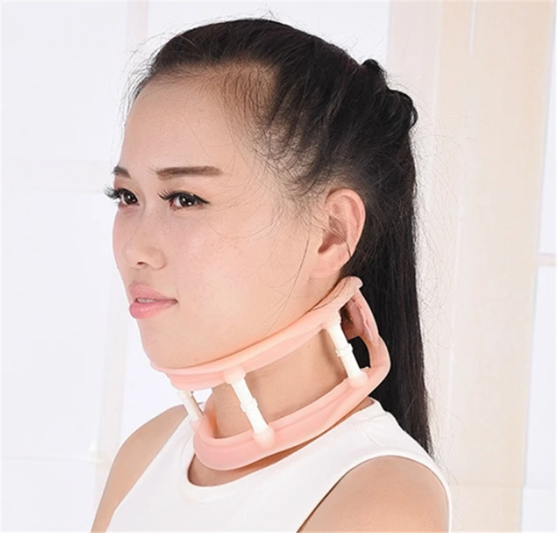Height Adjustable Neck Support Silicone Cervical Collar Vertebra Tractor Separated Orthotics |