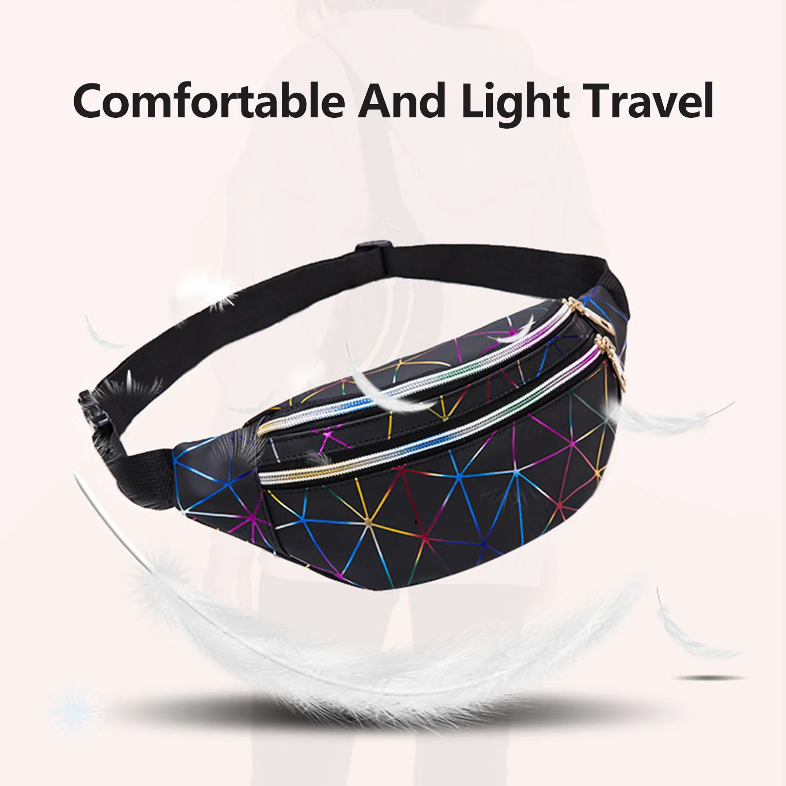 

Multicolor Sport Multilayer Outdoor PU Bags Waist Pack Fashion Men Women Chest Pack Fitness Bags