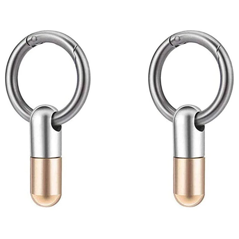 

2Pcs Stainless Steel Key Hanging Buckle Capsule Shape Portable Mini Cutting Mini Unboxing Device