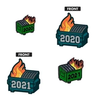 2020 2021 dumpster fire soft enamel pin lapel pins worst year ever not my president garbage person gift