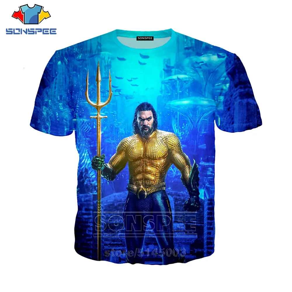 Футболка Aquaman летняя мужская и женская толстовка 3D принт фильм Mera короткий рукав