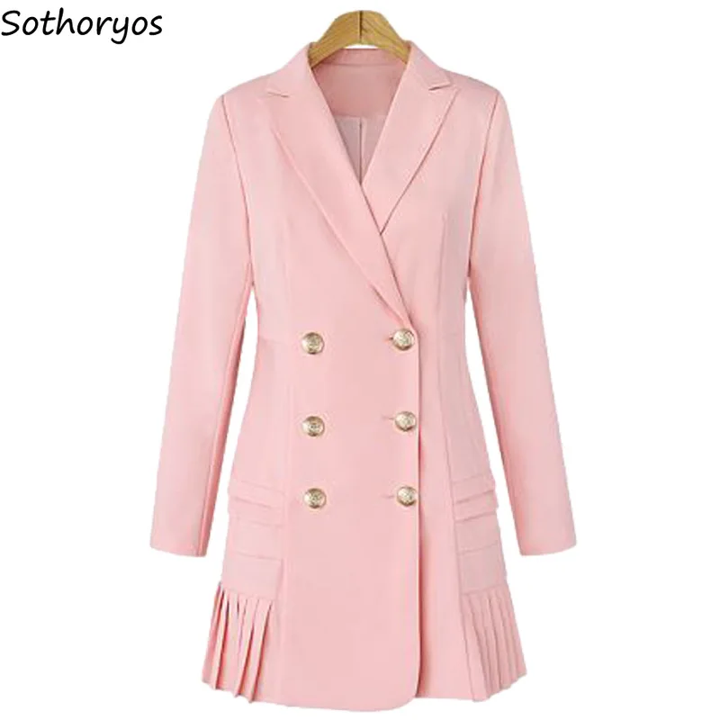 Женский облегающий Тренч элегантный однотонный двубортный трендовый с