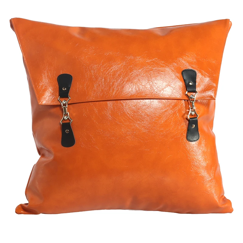 Наволочка для дивана из оранжевой кожи Северной Европы роскошная дизайнерская