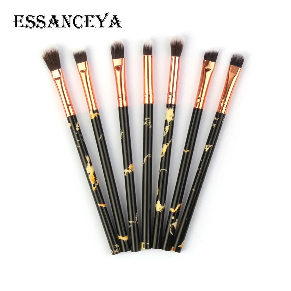 7PCS Mini Black ESSANCEYA кистей для макияжа 7/10 шт. многофункциональный макияж, основа, тени для век набор кистей мини кисти с косметическим кисточки в сумке инструменты - Handle Color: 7PCS Mini Black