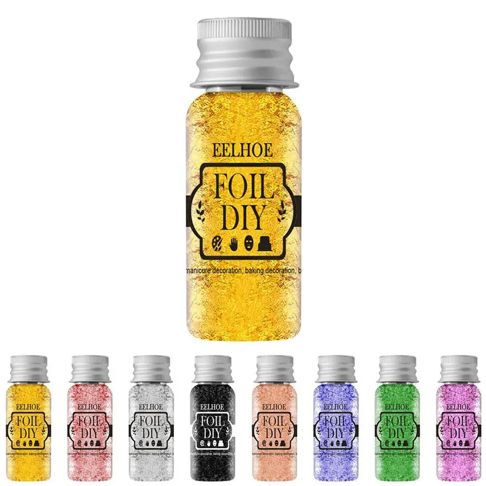 

Scrapbooking Material Imitation Gold Silver Foil Sequins Flake Bulk Baking Glitters For Home Foil tools Sheets Leaf Craft P Q0A2