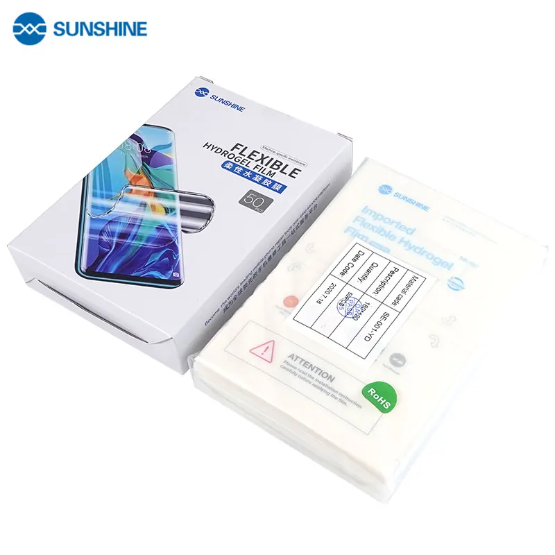 

50pcs SUNSHINE SS-057 Flexible Hydrogel Film Sheet Screen Protectors for Phones Front Film Cut For SS-890C Machine Cutter