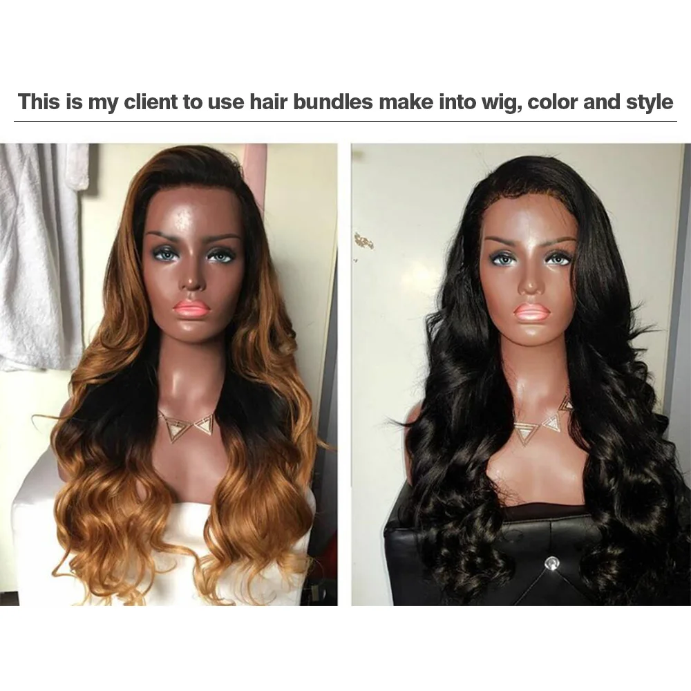 Волнистый пучок с 4x4 кружевными застежками бразильские волосы волнистые пучки