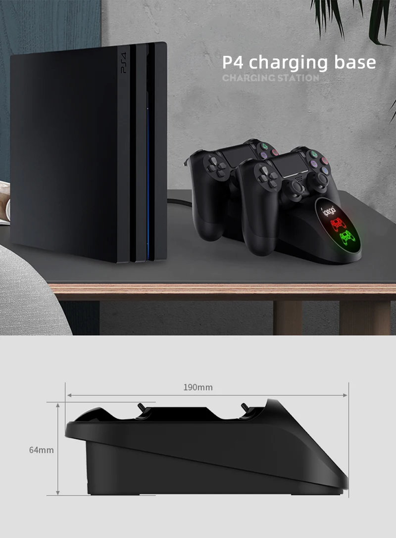 IPega 9180 PS4 контроллер быстрой зарядки док-станция двойной зарядное устройство Подставка с дисплеем для sony playstation 4/PS4 Slim/PS4 Pro