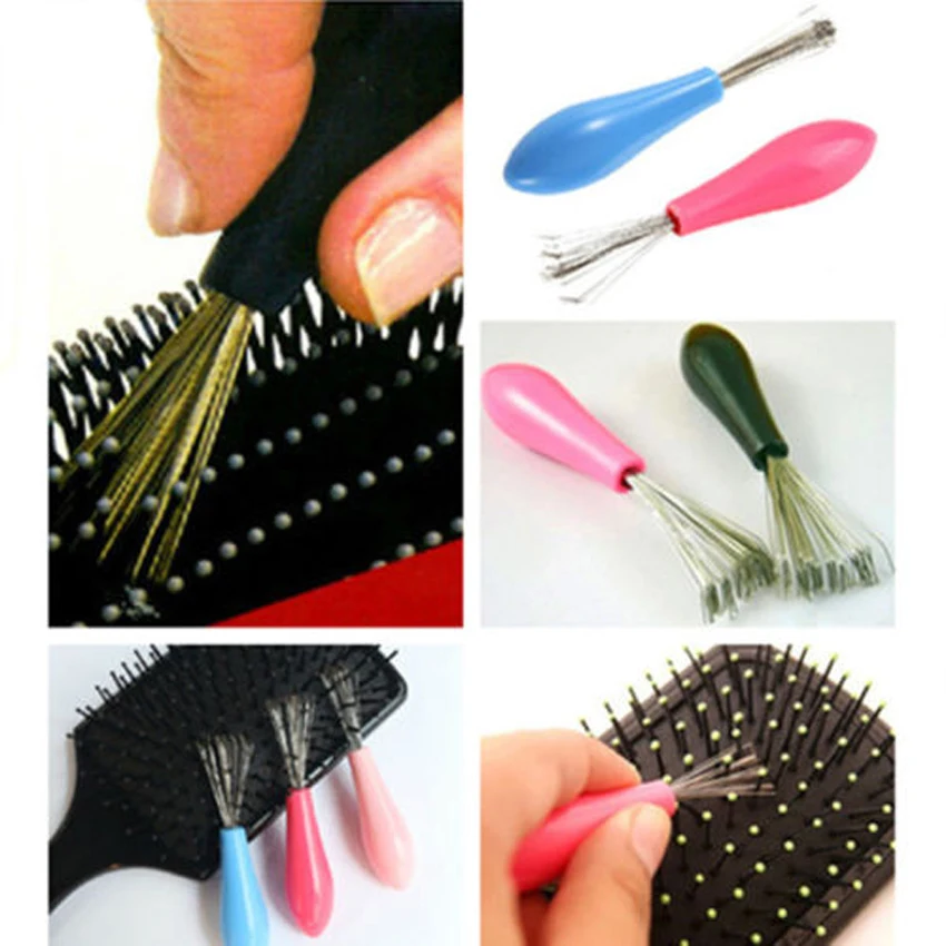 

Brand New Brush Cleaner Hair Brush Cleaner Hair Removal Comb Cleaner Embeded Tool Salon Home Pick Plastic Handle