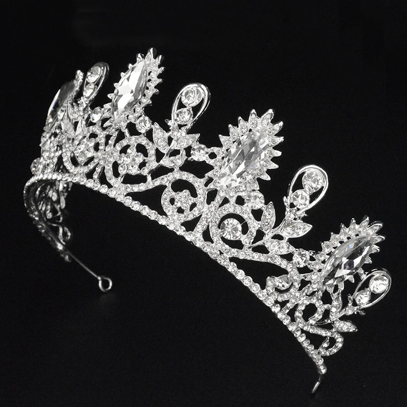 2020 Европейская королева Хрустальная корона невесты Свадебный Серебряный