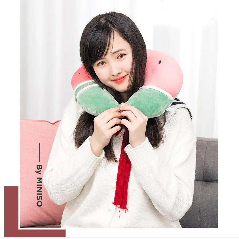 Фрукт арбуз ананас путешествия u образная подушка для шеи маска глаз комплект сна