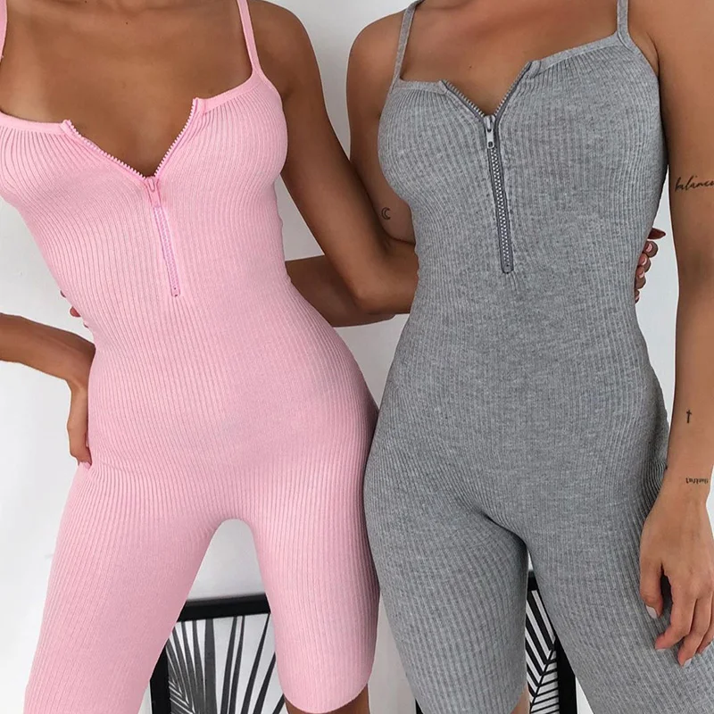 

LALUMAI Summer Bodysuit Women slim fitness suspenders jumpsuit shorts bodysuit Overall 2021 Female jumpsuits playsuit