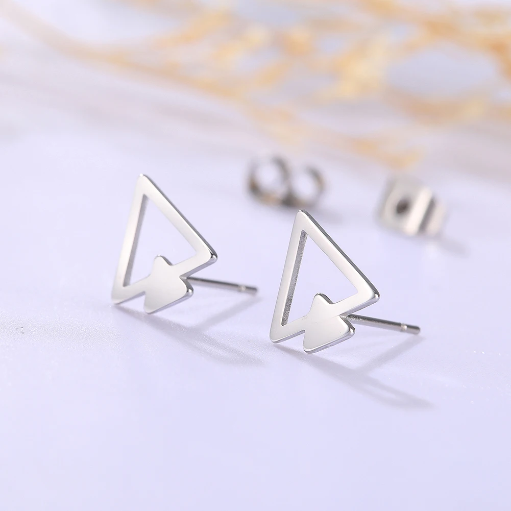 Небольшие серьги My Shape треугольная серьга-гвоздик из нержавеющей стали 316L
