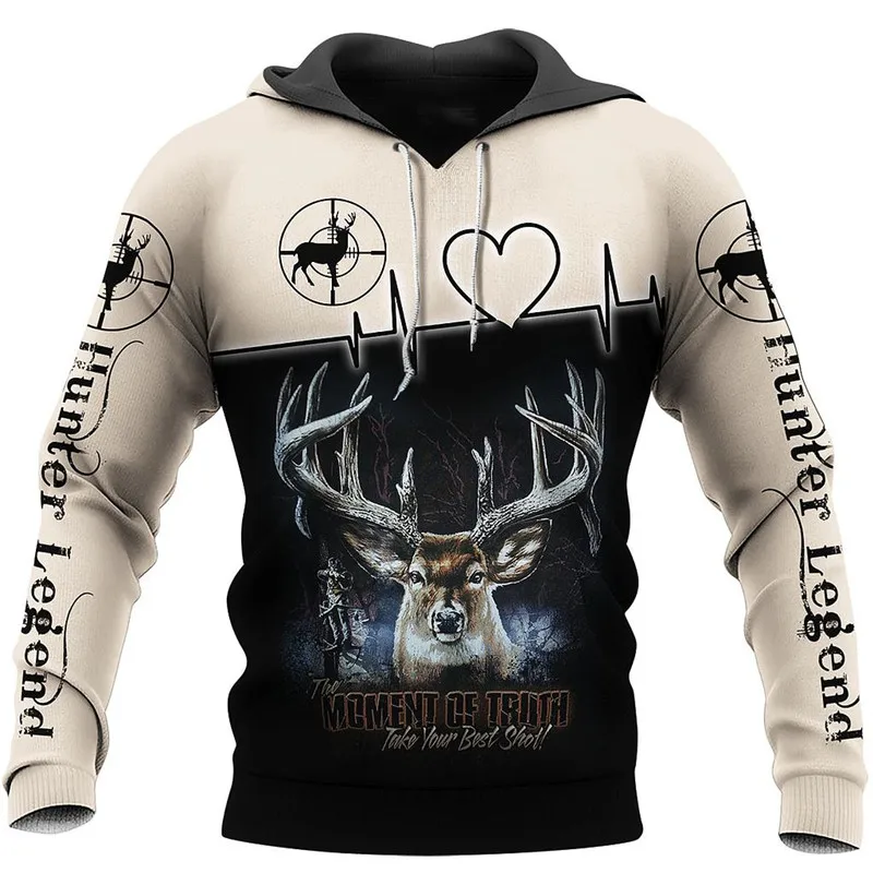 

New Arrivals Men's Fun Clothing Deer Pattern 3D Printing Fashion Harajuku's Zip Hoodie Unisex Casual Sweatshirt/Hoodie Fall 560