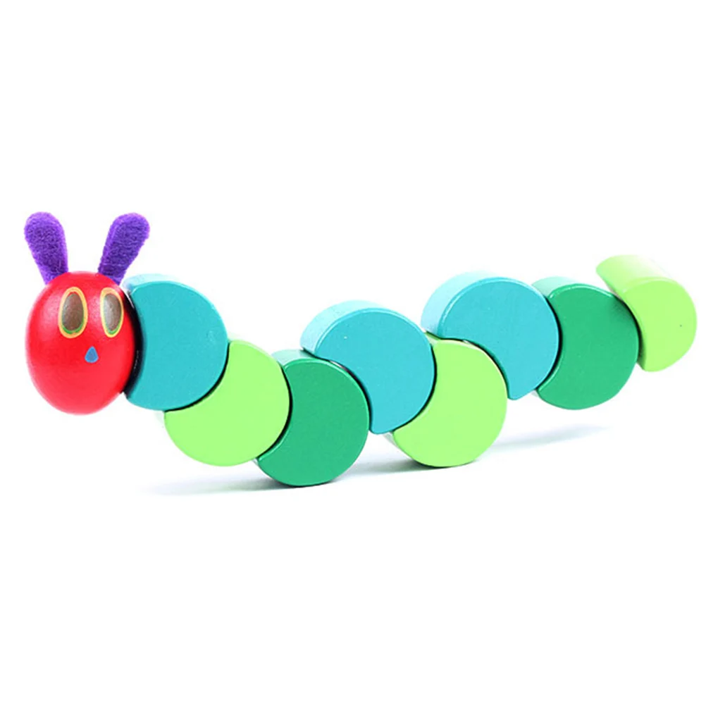 

Baby Wooden Block Baby Fingers Flexible Blocks Toy Wood Insects Twist The Very Hungry Caterpillars