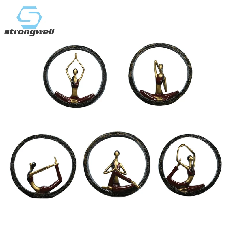 Винтажная абстрактная скульптура Strongwell для йоги миниатюрная модель ремесла из