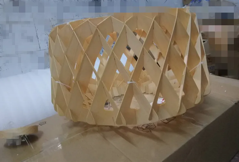 Современная Деревянная плетеная ретро люстра в виде птичьей клетки лампа