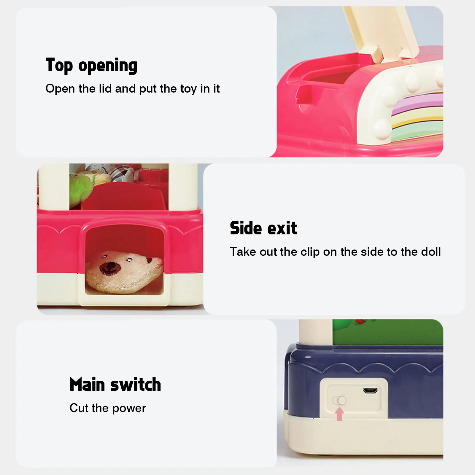 

Kids Arcade Console Mini Claw Machine Game With Joystick Toys Vending Machine Candy Grabber Plush Dolls Gifts For favorable