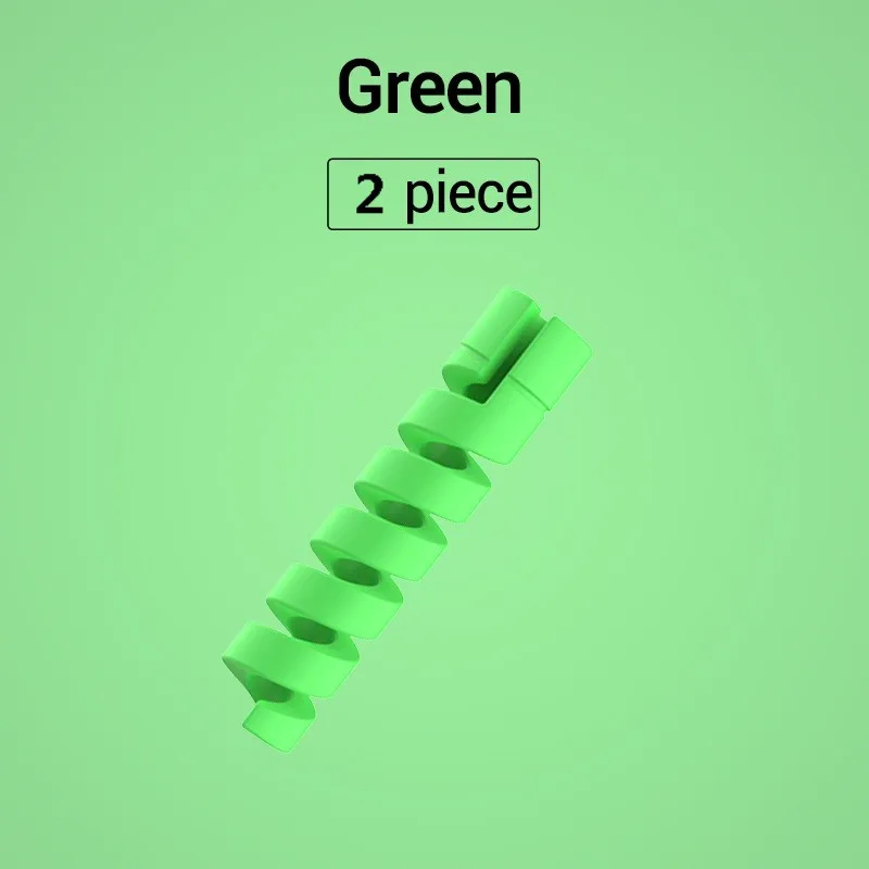 2pcs Green PZOZ 10 шт. кабель протектор кремнезема зарядное устройство протектор кабель для iphone samsung кабель управление organizador кабели провода Организатор - Цвет: 2pcs Green