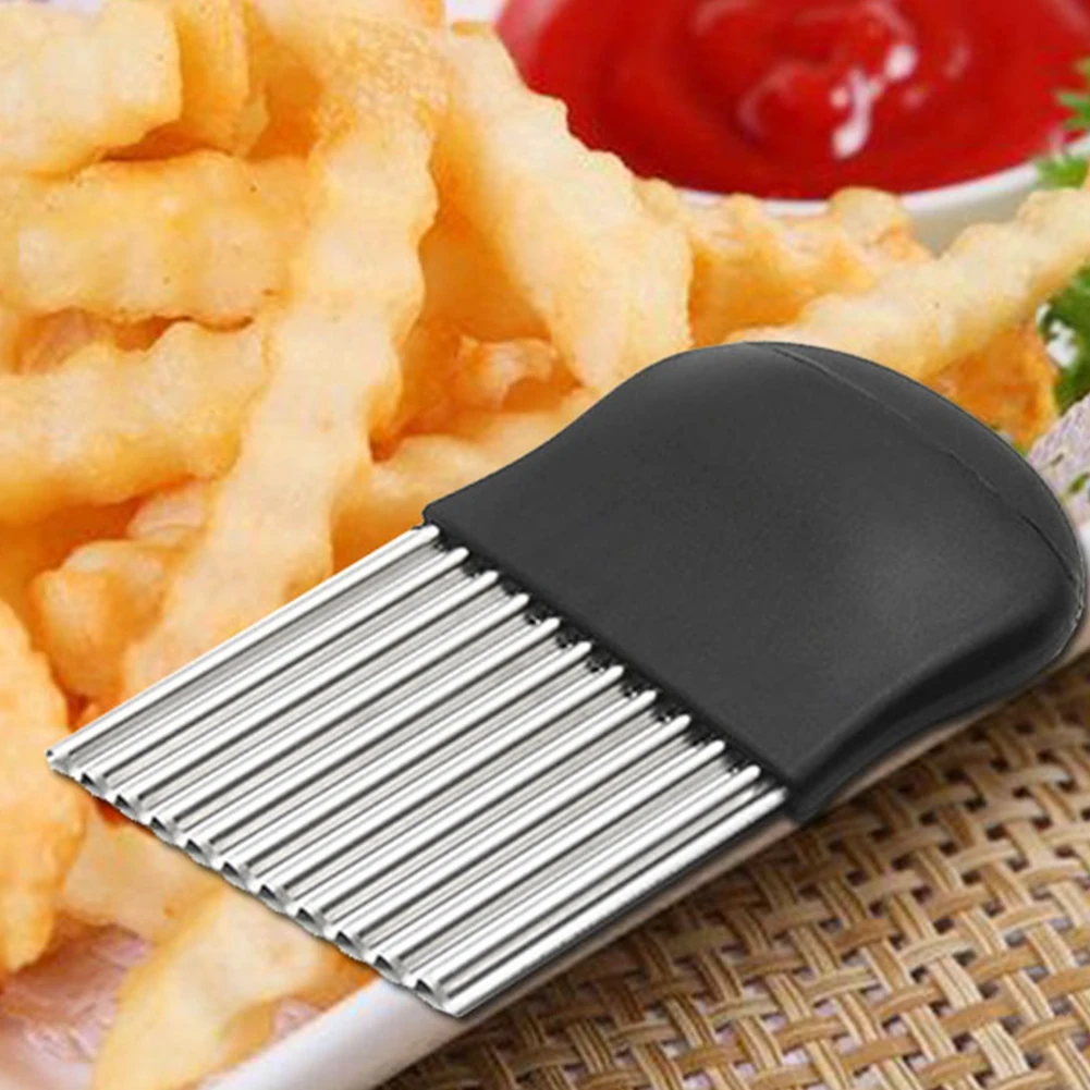 

Salad Potato Slicer Cooking Vegetable Fruit Stainless Steel Cutting Wave Wrinkled Onion French Fries Chopper Practical
