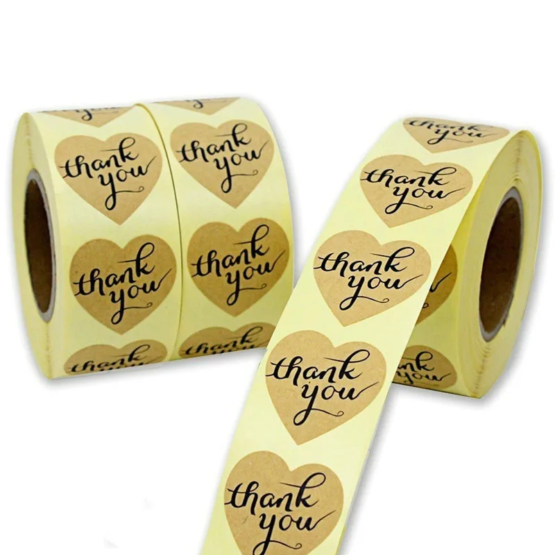 

500pcs 1inch Thank You Letters Labels Gold Foil Stickers For Wedding Party Gifts Cards Candy Bag Envelopes Sealing Stickers