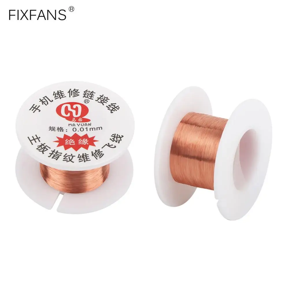 

FIXFANS 0.01mm + 0.02mm Ultra Thin Insulation Copper Soldering Wire for Mobile Phone Computer PCB Link Jump Wire Repair Tools