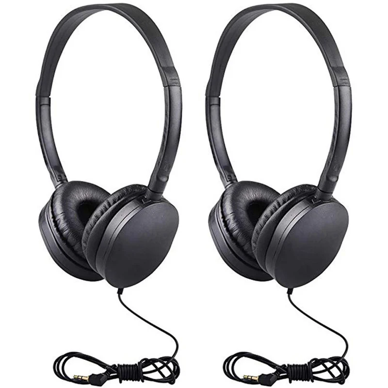 Black 2 pack Детские наушники складные регулируемые проводные наушники гарнитура с 3,5 мм аудио разъем для детей Mp3 Смартфон - Цвет: Black 2 pack