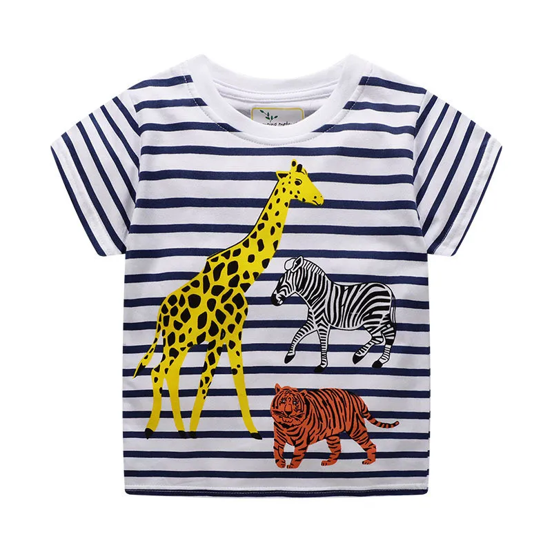 

New Arrival Summer Animals Print Baby T shirts Fashion Cotton Boys Girls Tops