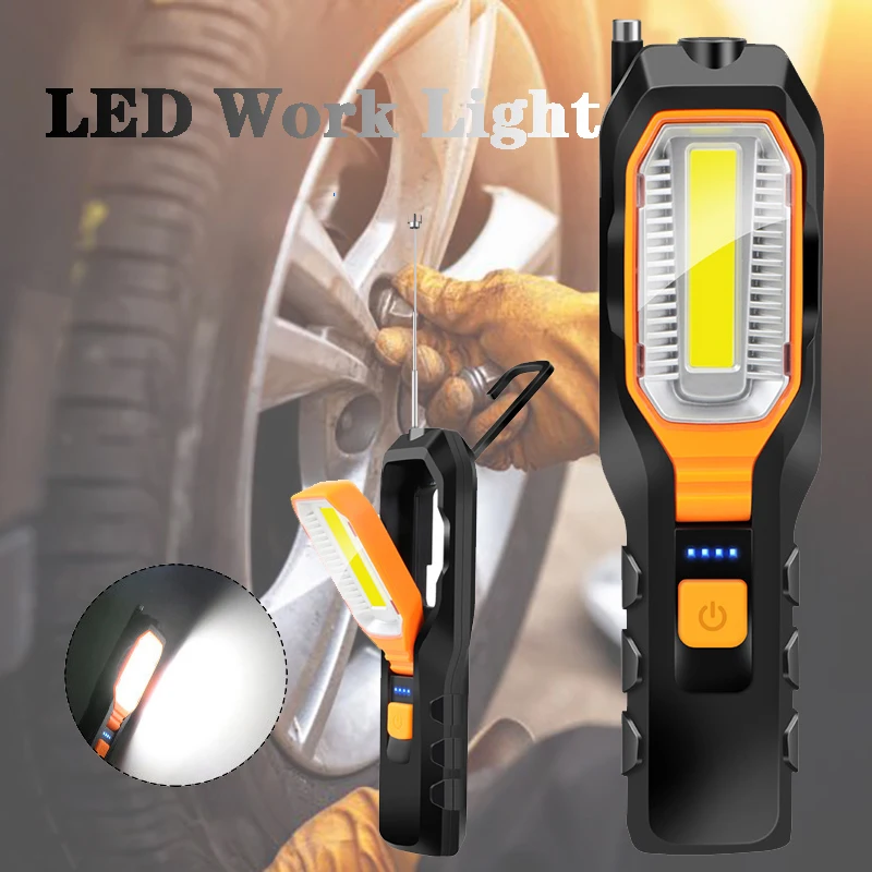 

Светильник с магнитом, светодиодный мощный фонарик, перезаряжаемый от USB фонарь для экстренного освещения автомобиля, рыбалки, кемпинга све...