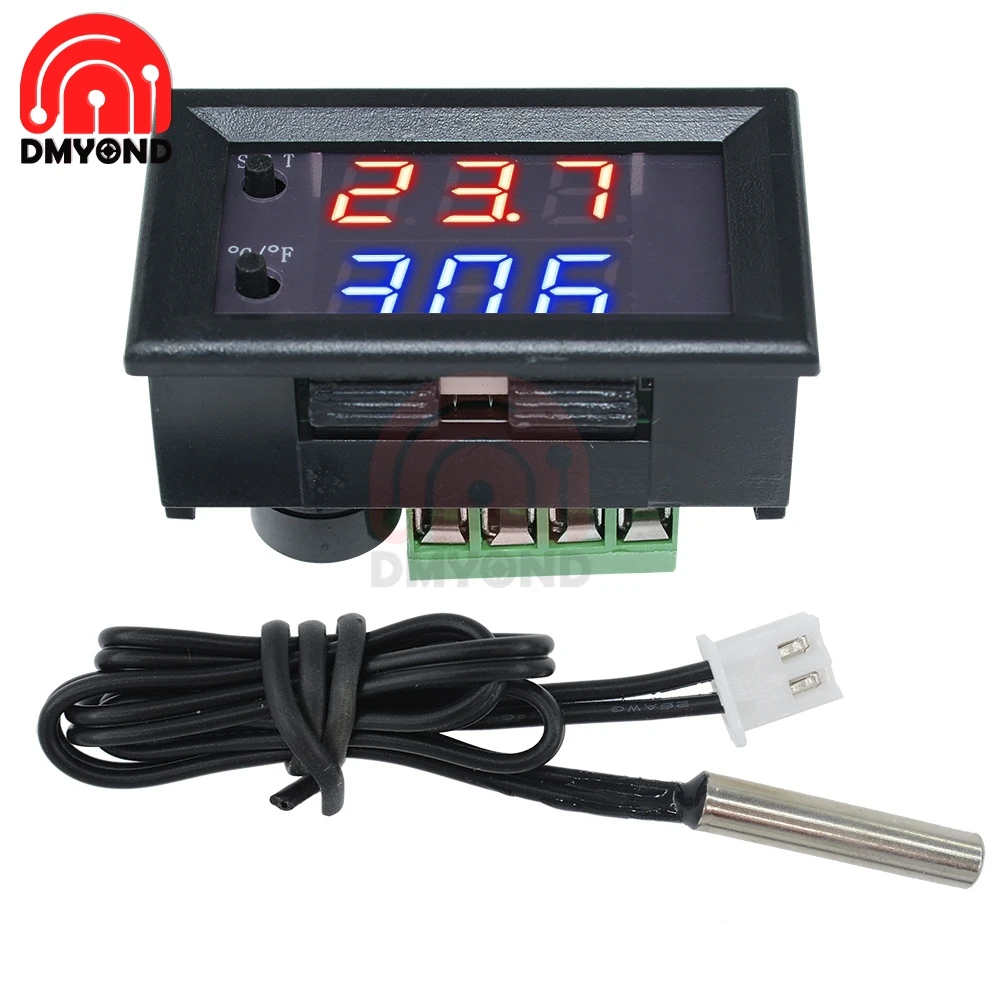 

W1209WK W1209 DC 12V Digital Display Temperature Controller Thermostat for Incubator Water Heater Temp Regulator Heating Cooling