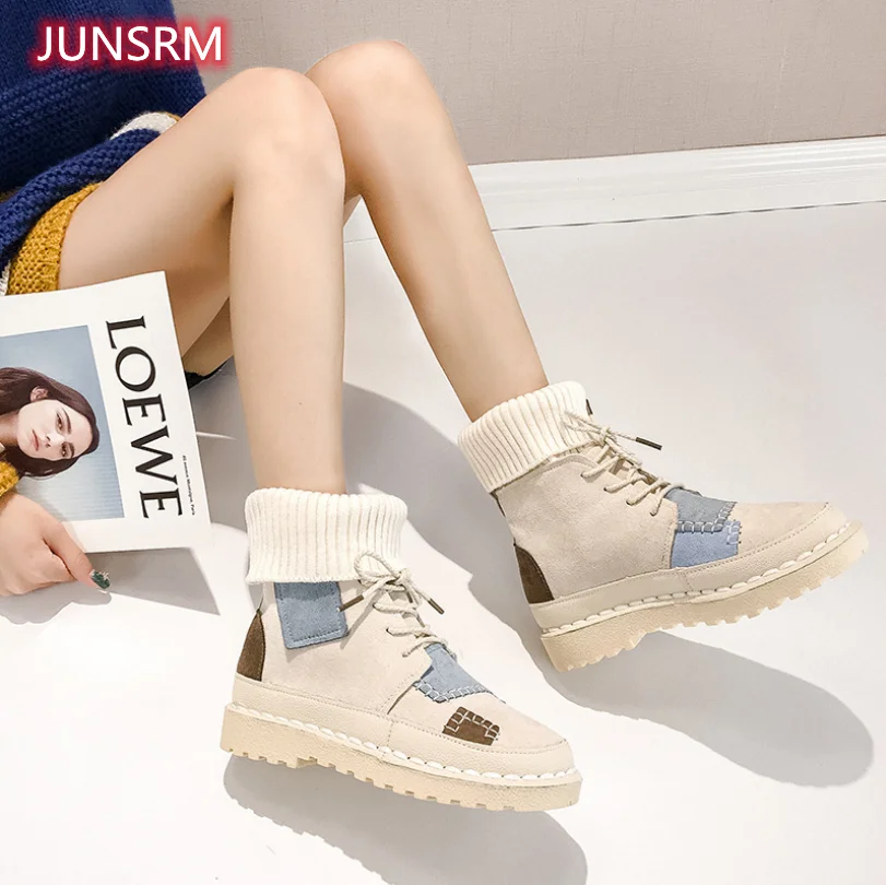 

Autumn and Winter 2021 New Women's Socks Shoes High Top Martin Boots Trendy Shoes Versatile Flat Bottomed Snow Boots Fashion Cot