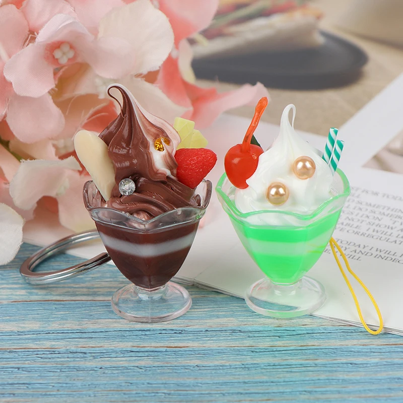 

1pc Cute Dollhouse Miniature Drink Ice Cream Cups Set Model Pretend Play Mini Food Fit Play House Toy Doll Accessories