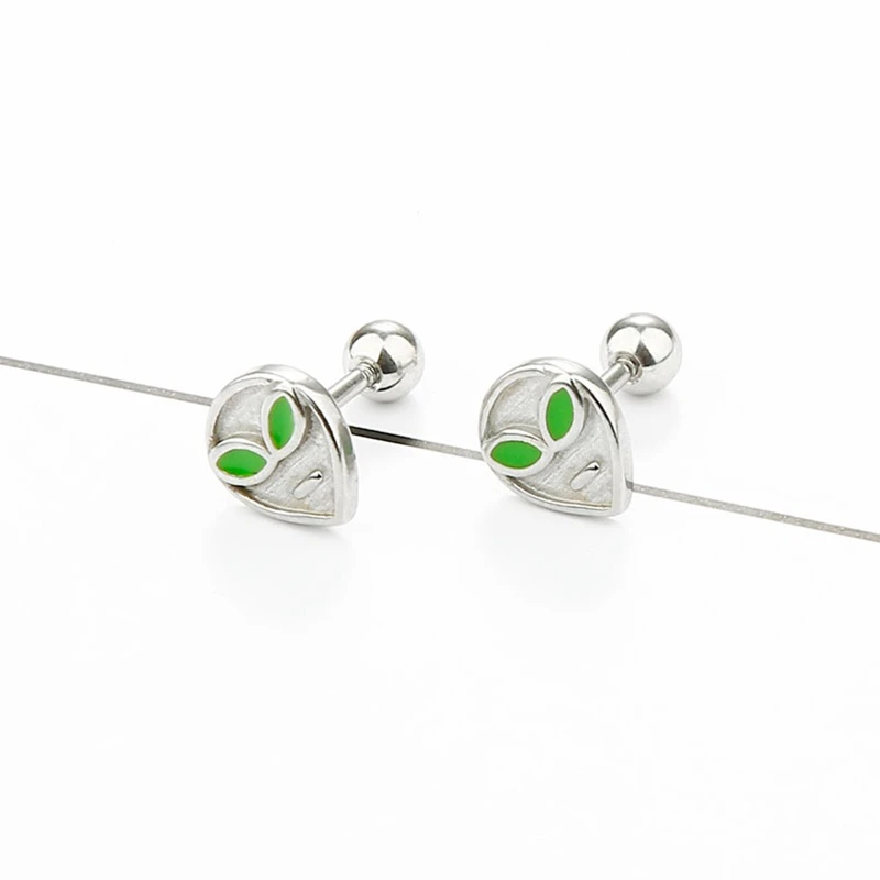 

Gothic Biker Alien Earrings Unisex Ear Piercing Jewelry Gift Screw Back Stud Earring