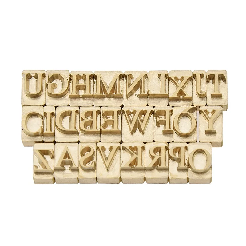Изготовленный на заказ логотип Алфавит латунный пресс письмо резная печать