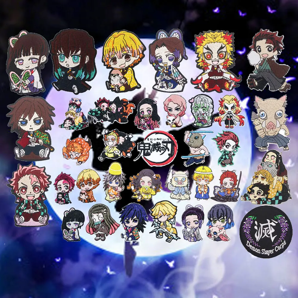 

Iron on Patches for Clothes/Japanese Anime Patch Set/Demon Slayer Embroidery Sticker/My Hero Academia Patch/sewing Patterns