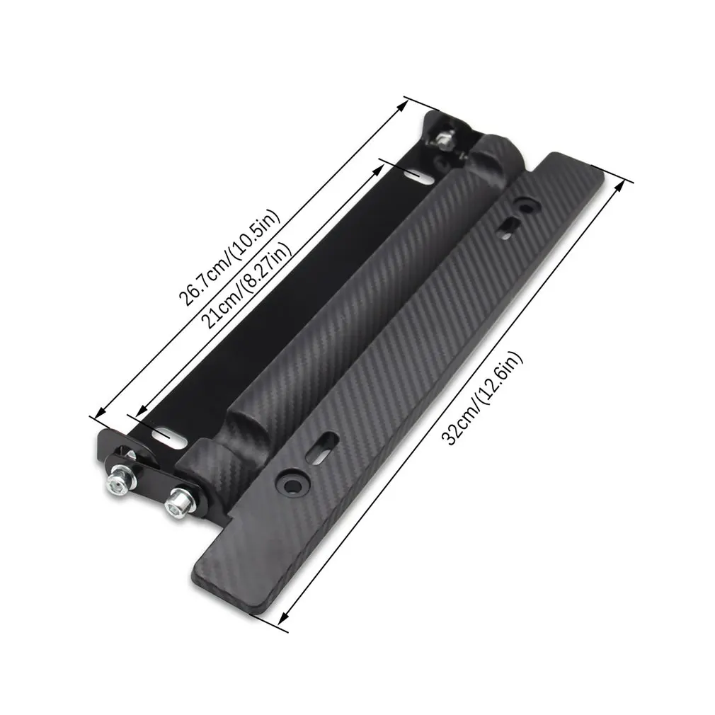 

American Carbon Fiber Pattern Adjustable License Plate Frame Bracket Automatic Installation Front Bumper Bracket