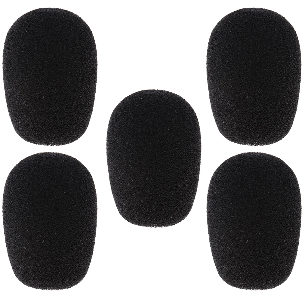 

5x Black Microphone Headset Cover Windscreen Foam Conference Mic Cover Audio