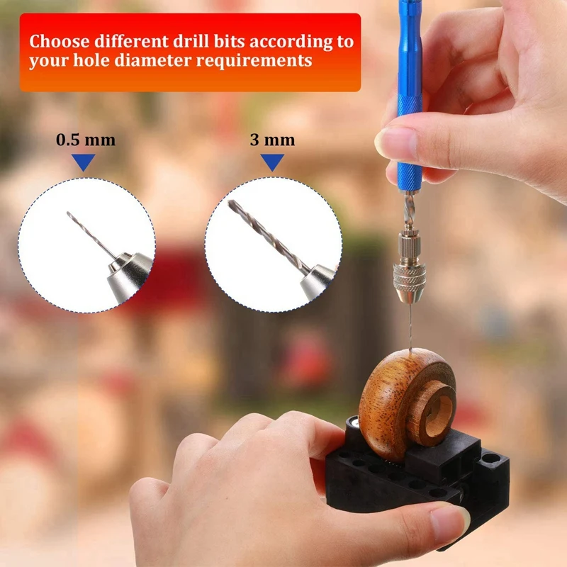 

Semi-Automatic Spiral Hand Drill Rotating Tool,25PCS 0.5-3 mm Drill Bits,for Resin Craft DIY Jewelry