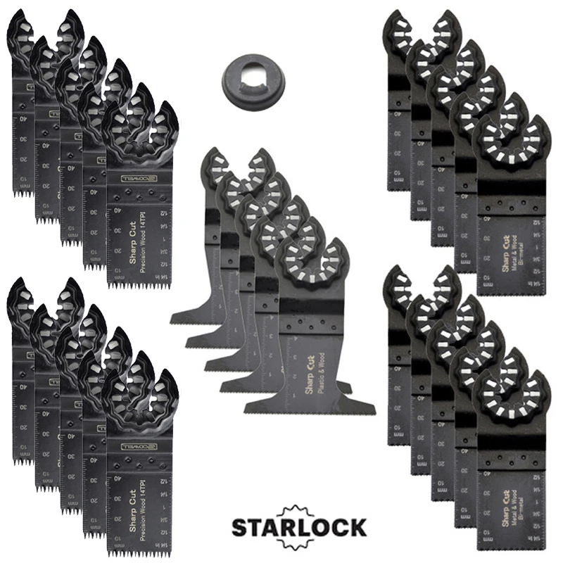 

30% Off 26pcs Starlock Oscillating Multi Tool Saw Blades Renovation Plunge Saw Machine Multimaster Power Tools wood Saw blades