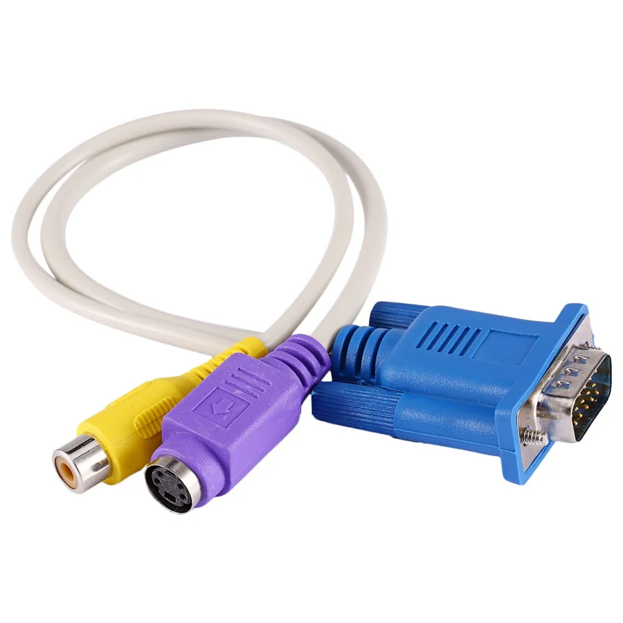 Портативный ПК ноутбук VGA SVGA в S-Video адаптеры RCA Plug композитный HD аудио AV TV Out