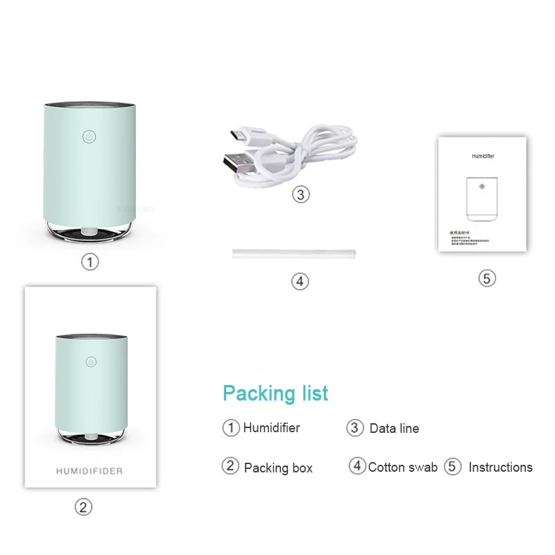 

KBAYBO 230ml aromatherapy essential oil diffuser 7 color LED light ultrasonic cold fog humidifier air purifier.