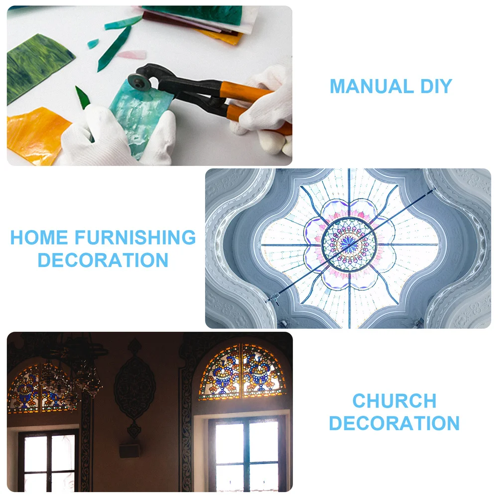 

6Pcs DIY Stained Glass Sheets for Stained Glass Project and Mosaics Craft