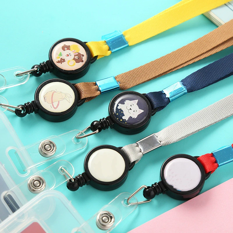 Мультфильм милый прозрачный ID значка чехол держатель для карт с шнурком животные