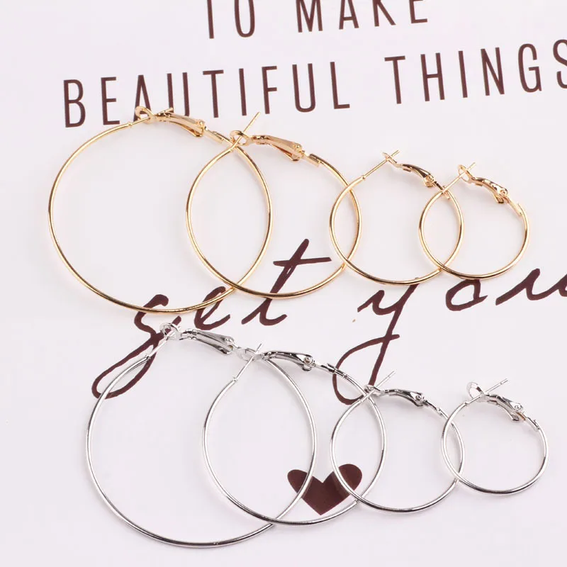 Серьги большого размера для женщин простые круглые серьги в стиле панк украшения