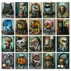 Полностью Квадратный бриллиант, 5D Вышивка крестиком мультяшная Alien кошка паук Обезьяна Сова Птица Череп Тыква мышь 3D сделай сам 543
