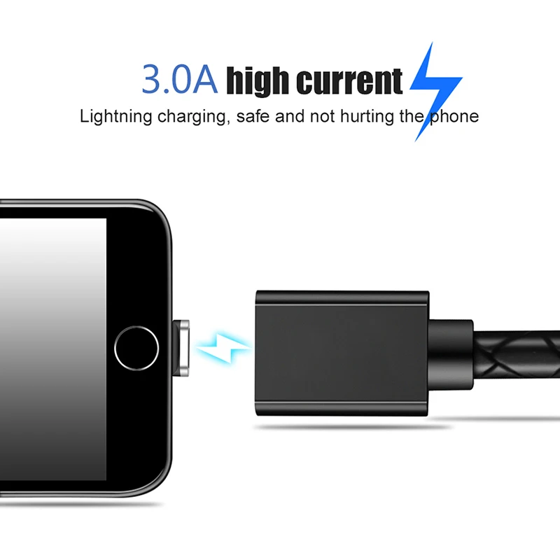 Магнитный зарядный кабель с разъемом Micro USB Type-C для Apple iPhone Lightning 3A быстрой