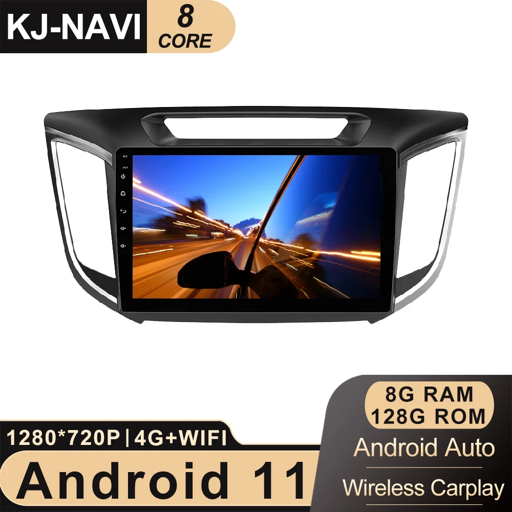 

Для Hyundai Creta ix25 2015-2019 Android 11 Беспроводной Carplay 8 ГБ ОЗУ 128 Гб ПЗУ автомобильный радиоприемник стерео мультимедийный плеер GPS навигация