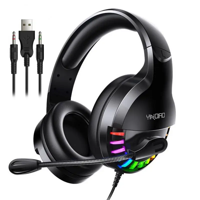 Gaming PS4 Headset With 7.1 Surround Sound Xbox One Noise Canceling Mic RGB Light For PC Laptop | Электроника